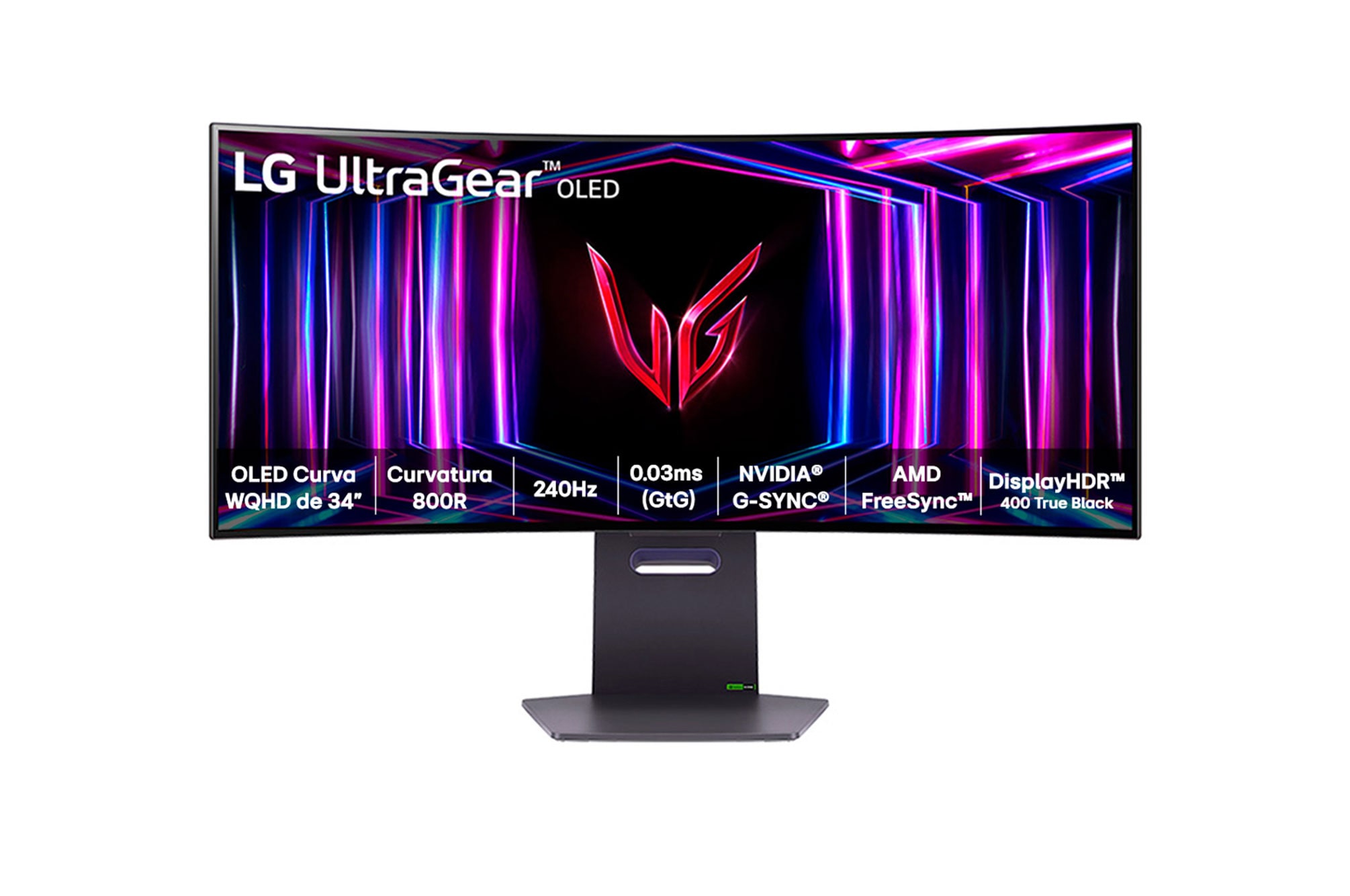 Monitor Gamer LG UltraGear OLED Curvo 34”, QHD,240Hz + Monitor