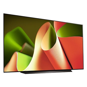 Slightly-angled right-facing side view of LG OLED TV, OLED B4