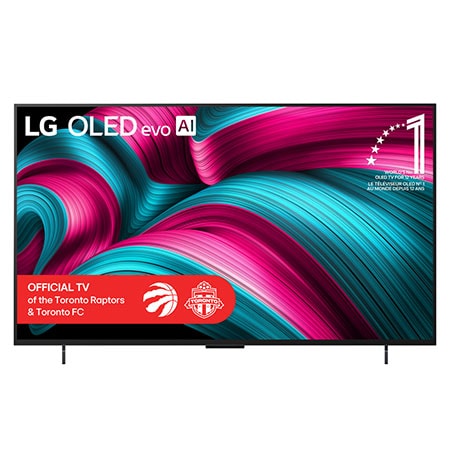 Front view of 42 inch LG OLED evo AI C5 4K Smart TV 2025 OLED42C5PUA