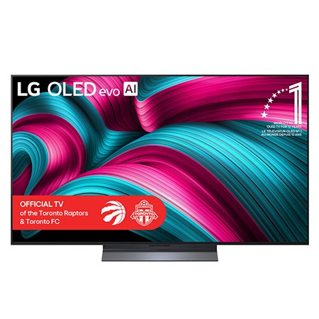 Front view of 55 inch LG OLED evo AI C5 4K Smart TV 2025 OLED55C5PUA