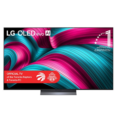 Front view of 65 inch LG OLED evo AI C5 4K Smart TV 2025 OLED65C5PUA