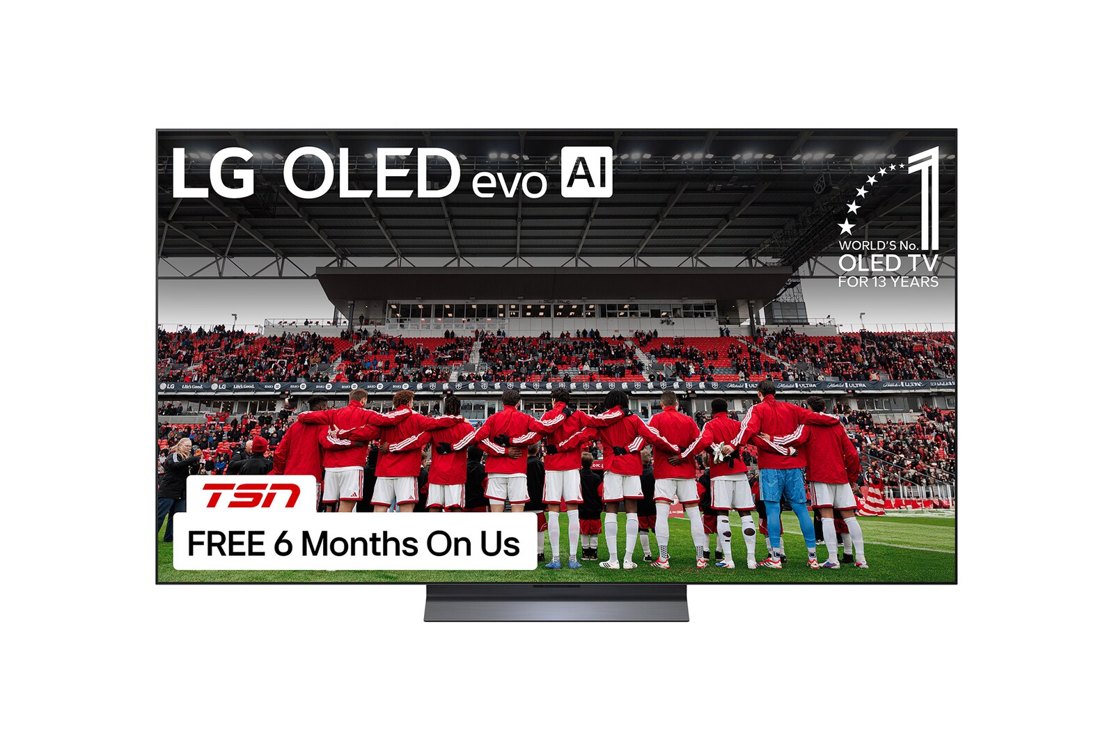 Front view of 65 inch LG OLED evo AI C5 4K Smart TV 2025 OLED65C5PUA