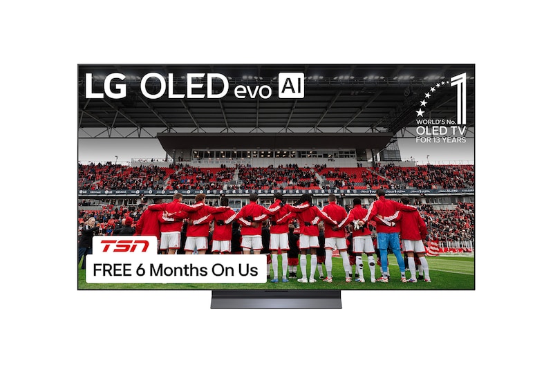 Front view of 65 inch LG OLED evo AI C5 4K Smart TV 2025 OLED65C5PUA