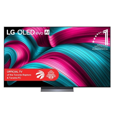 Front view of 75 inch LG OLED evo AI C5 4K Smart TV 2025 OLED77C5PUA