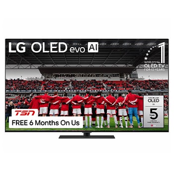 Front view of 65 inch LG OLED evo AI G5 4K Smart TV 2025 (Table Stand Included) OLED65G5SUB