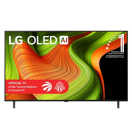 Front view of 55 inch LG OLED evo AI B5 4K Smart TV 2025 OLED55B5PUA