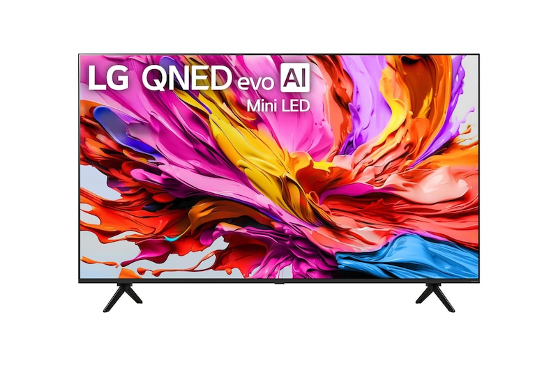 Front view of 75 Inch LG QNED evo AI QNED91 MiniLED 4k Smart TV 2025 75QNED91AUA