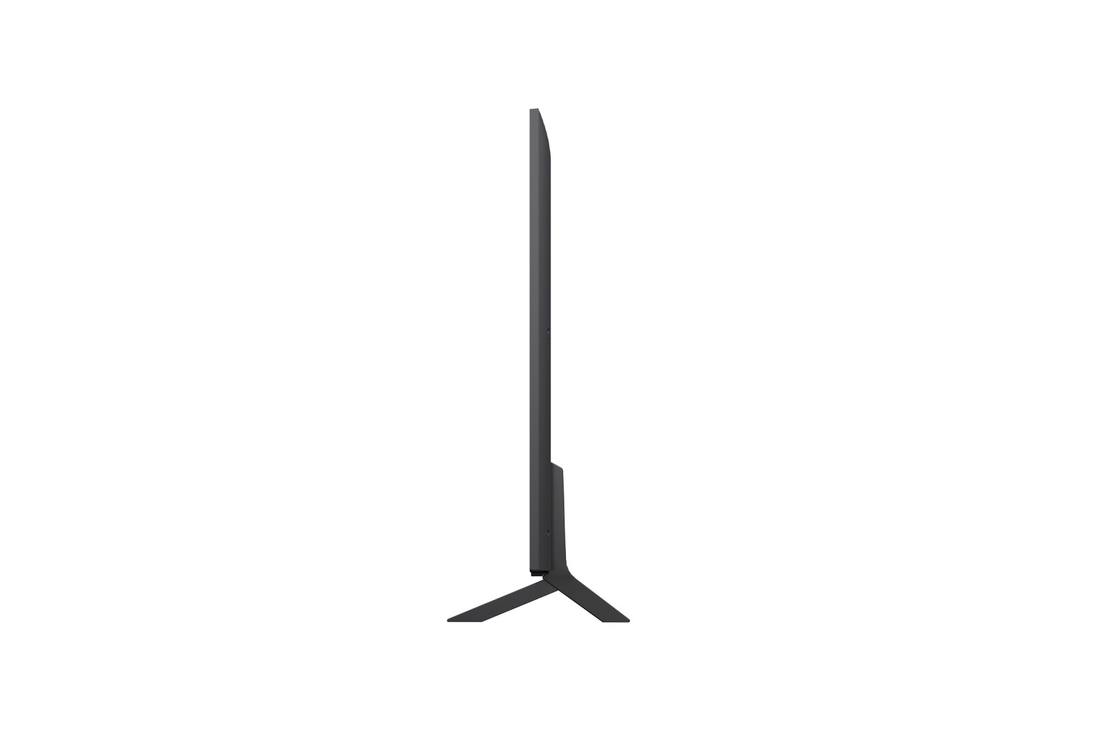 Left-facing side view of LG QNED80 TV 