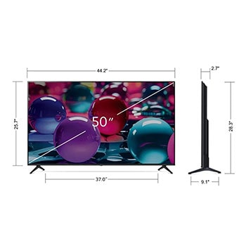 Rear view of LG UHD UA70 TV.
