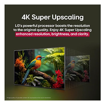 Front view and side view of LG UHD AI UA70 4K Smart TV showing its length, width, height, and depth dimensions.