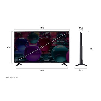 Rear view of LG UHD UA70 TV.