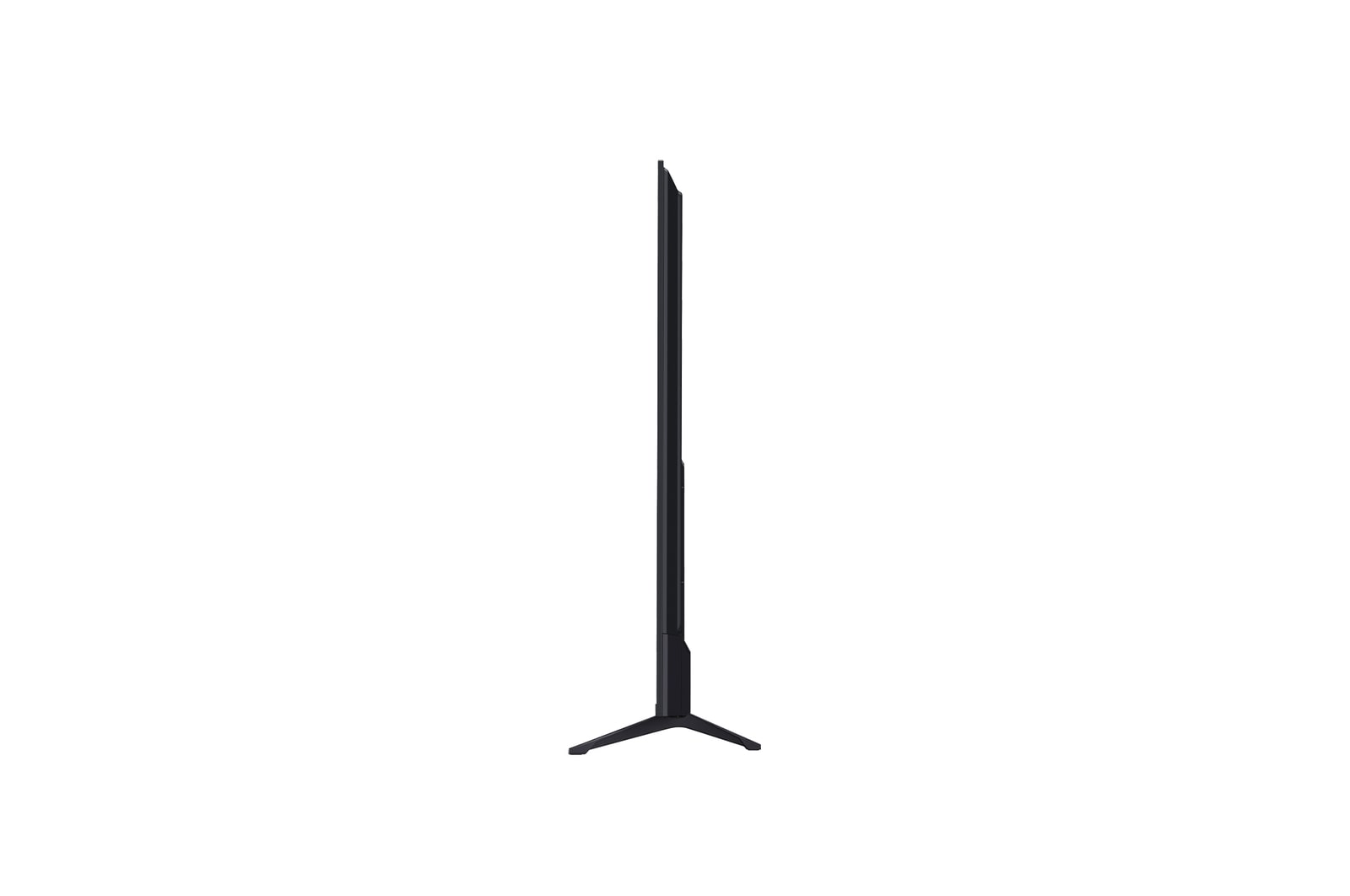 Left-facing side view of LG UHD UA75 TV.