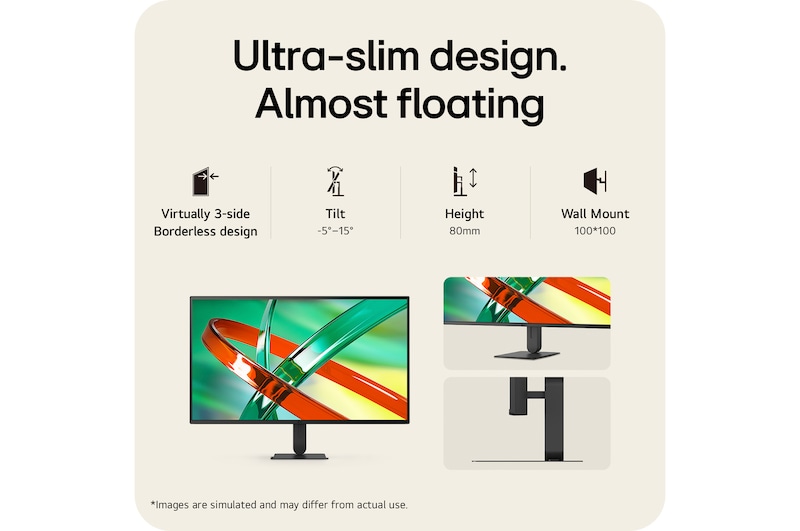 LG UltraFine monitor with a clean, clutter-free design and slim profile