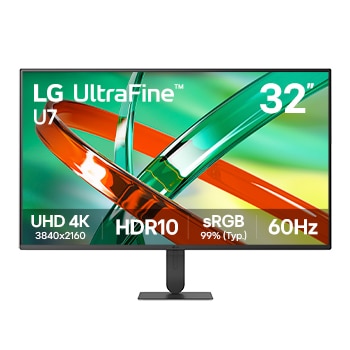 Front view of 32-inch UltraFine™ U7, 4K UHD 4K monitor 32U700B-B