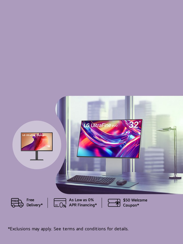 Upgrade your view with the 32'' 6K Nano IPS monitor. Order by March 31 to receive a free 27" 4K UHD IPS Monitor.