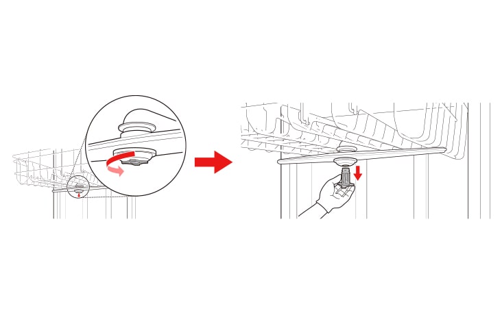 Remove the upper nozzle by turning the holder clockwise Be careful that excessive force on the holder may damage it