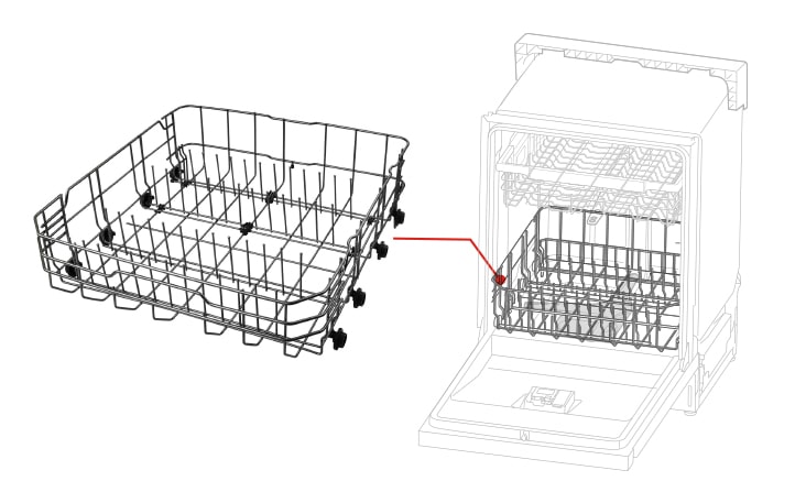 The Lower Rack is located at the bottom when the product door is opened