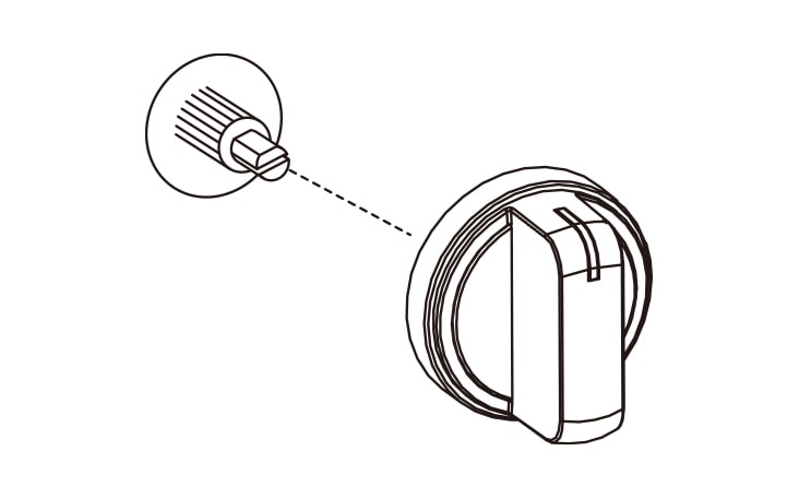 The control knobs may be removed for easy cleaning To clean the knobs make sure that they are in the OFF position and pull them straight off the stems To replace the knobs make sure the knob has the OFF position centered at the top and slide the knob directly onto the stem Do not try to bend the knobs by pulling them up or down and do not hang a towel or other objects on them This may damage the gas valve shaft