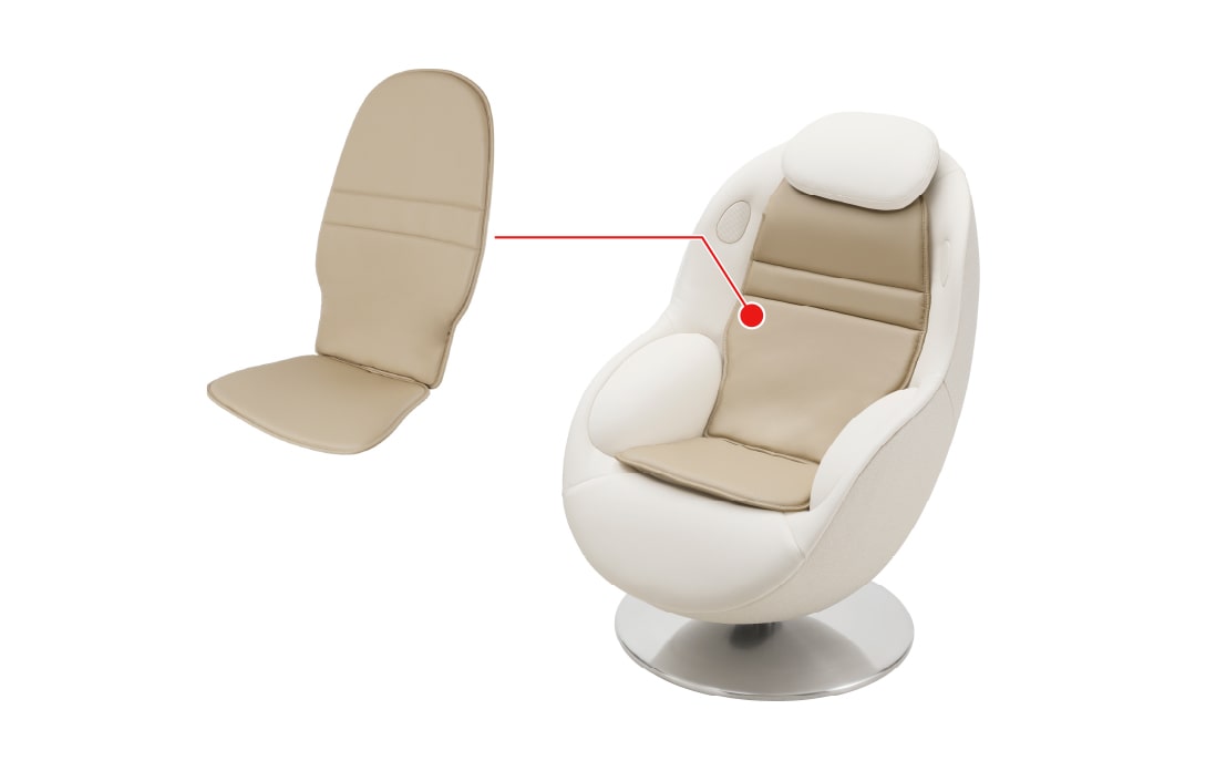 The Back Cushion is attached above the Back Leather Pad