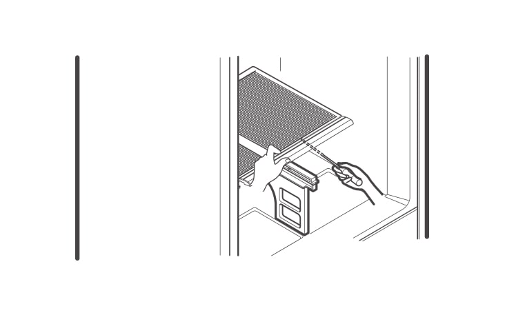 Lift up the glass after inserting a screwdriver under the crisper cover