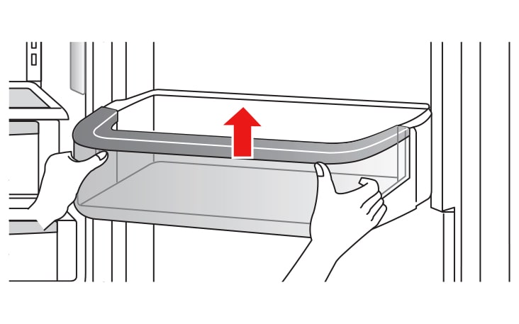 To replace the bin slide it in above the desired support and push down until it snaps into place