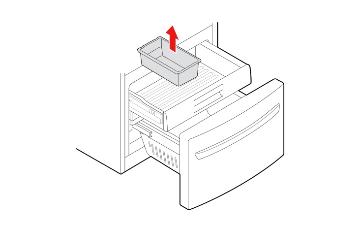 Gently lift and pull out the ice bin