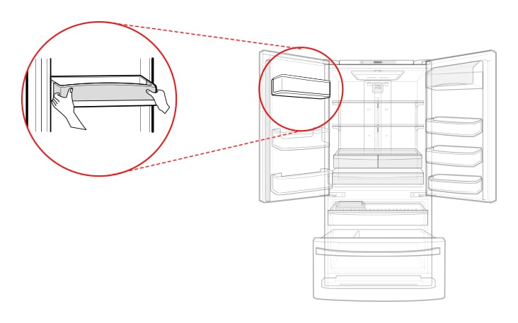 This is the basket in the upper left corner of the refrigerator compartment