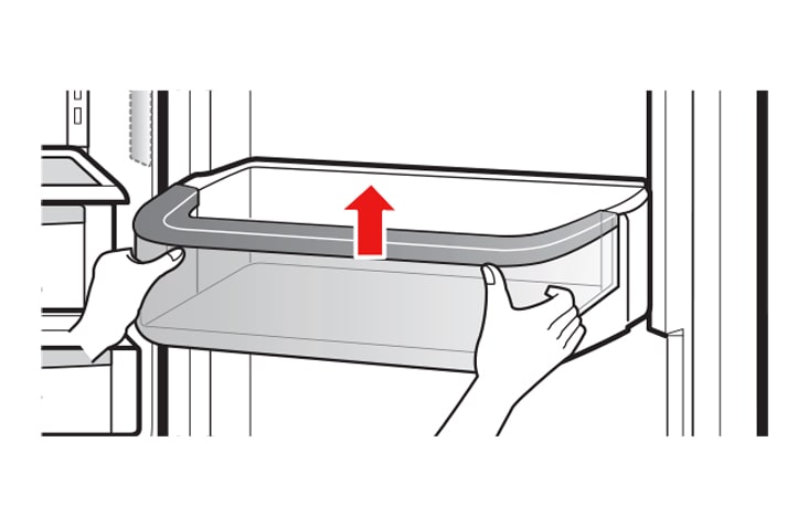 To replace the bin slide it in above the desired support and push down until it snaps into place