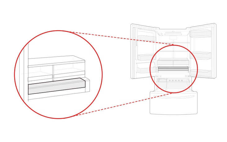 It is the cover of the bottom drawer cover of the refrigerator compartment