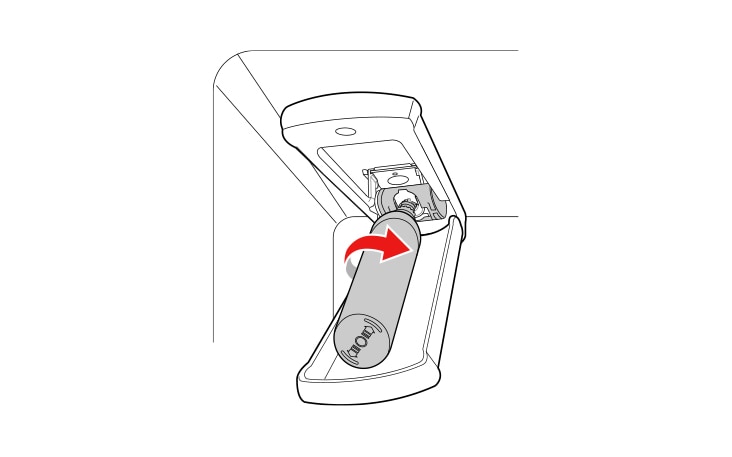 Take the new water filter out of its packing and remove the protective cover from the orings With the water filter tabs in the horizontal position push the new water filter into the manifold hole and turn it clockwise until it stops