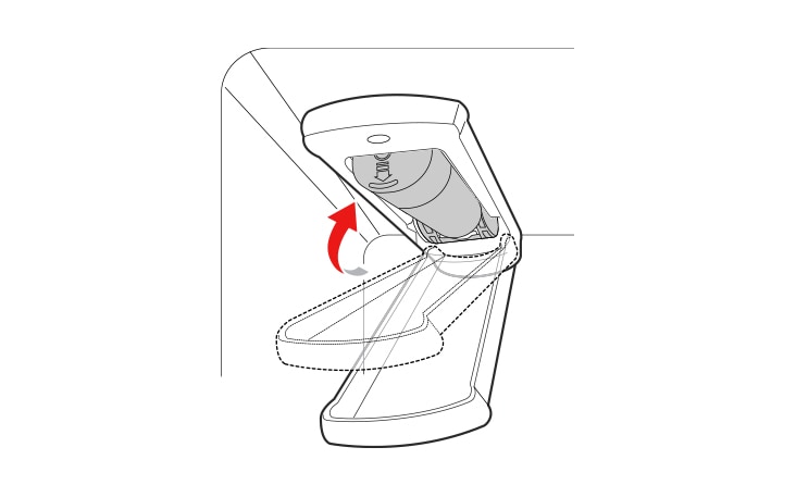 Close the water filter cover The cover will click when closed correctly