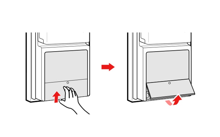Open the water filter cover