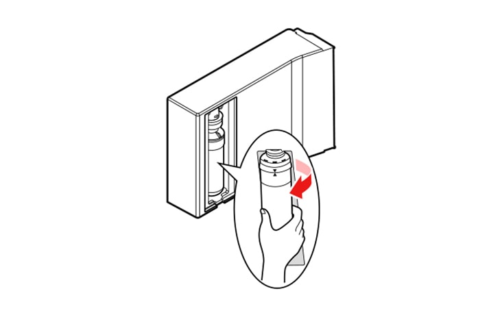 Remove the disposable water filter.