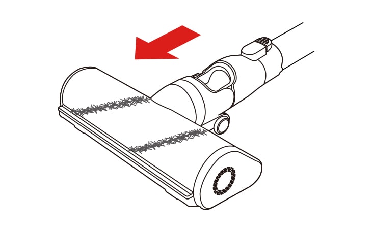 Clean the brush and roller heads before each use If the brush contains foreign objects the brush may not spin or a noise may occur during operation Press the nozzle release button to remove the nozzle from the extension pipe or product body