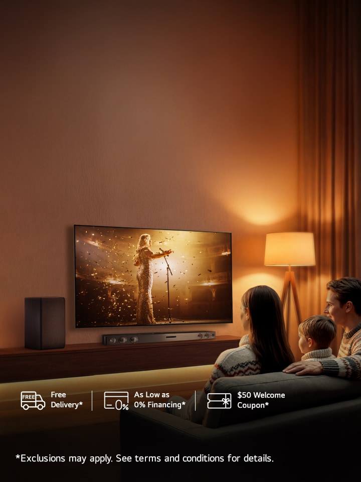 Bring movie nights to life with select TVs & soundbars starting at $179.99!