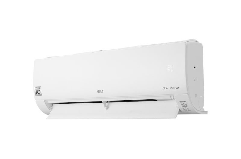 Right side view of the LG wall-mounted unit with the vane open