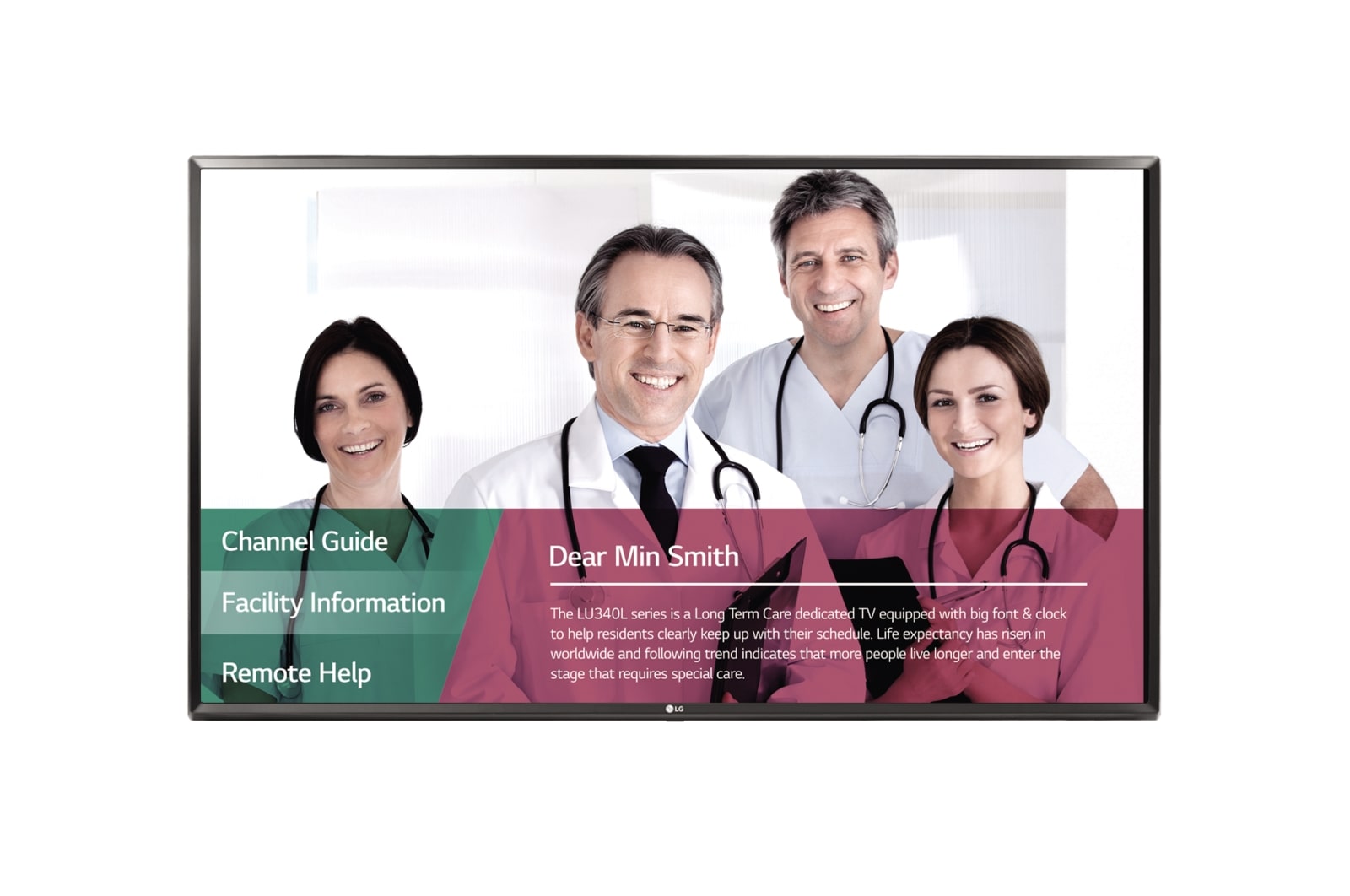 Front view of 32&#34; Healthcare TV 32LT572MBUC