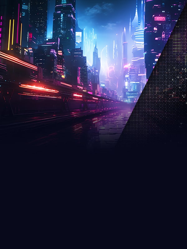 LG monitor pairing a city scene with a magnified pixel pattern illustrates panel type and display structure.