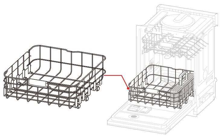 The Lower Rack is located at the bottom when the product door is opened