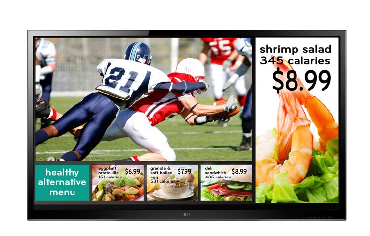 Front view of 55&#34; class (54.6&#34; measured diagonally) LG EzSign TV 55LS460E