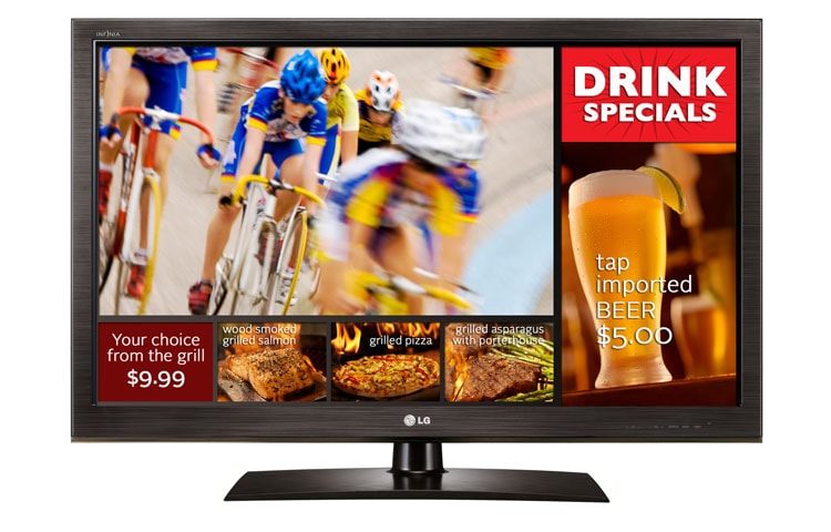 Front view of 55&#34; class (54.6&#34; measured diagonally) LG EzSign TV 55LV355B