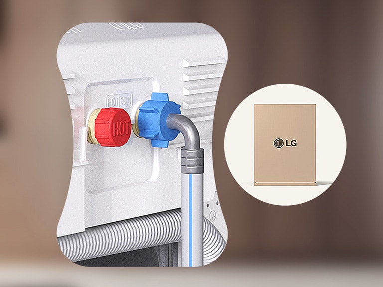 LG top-loading washing machine installation guide: step-by-step video for water and drain connections and levelling
