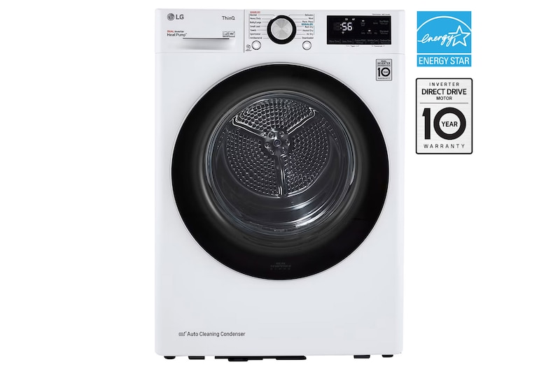 Front view of 4.2 cu. ft. Compact 24" Heat Pump Dryer with Sensor Dry and WiFi DLHC1455W