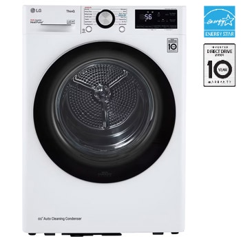 Front view of 4.2 cu. ft. Compact 24" Heat Pump Dryer with Sensor Dry and WiFi DLHC1455W