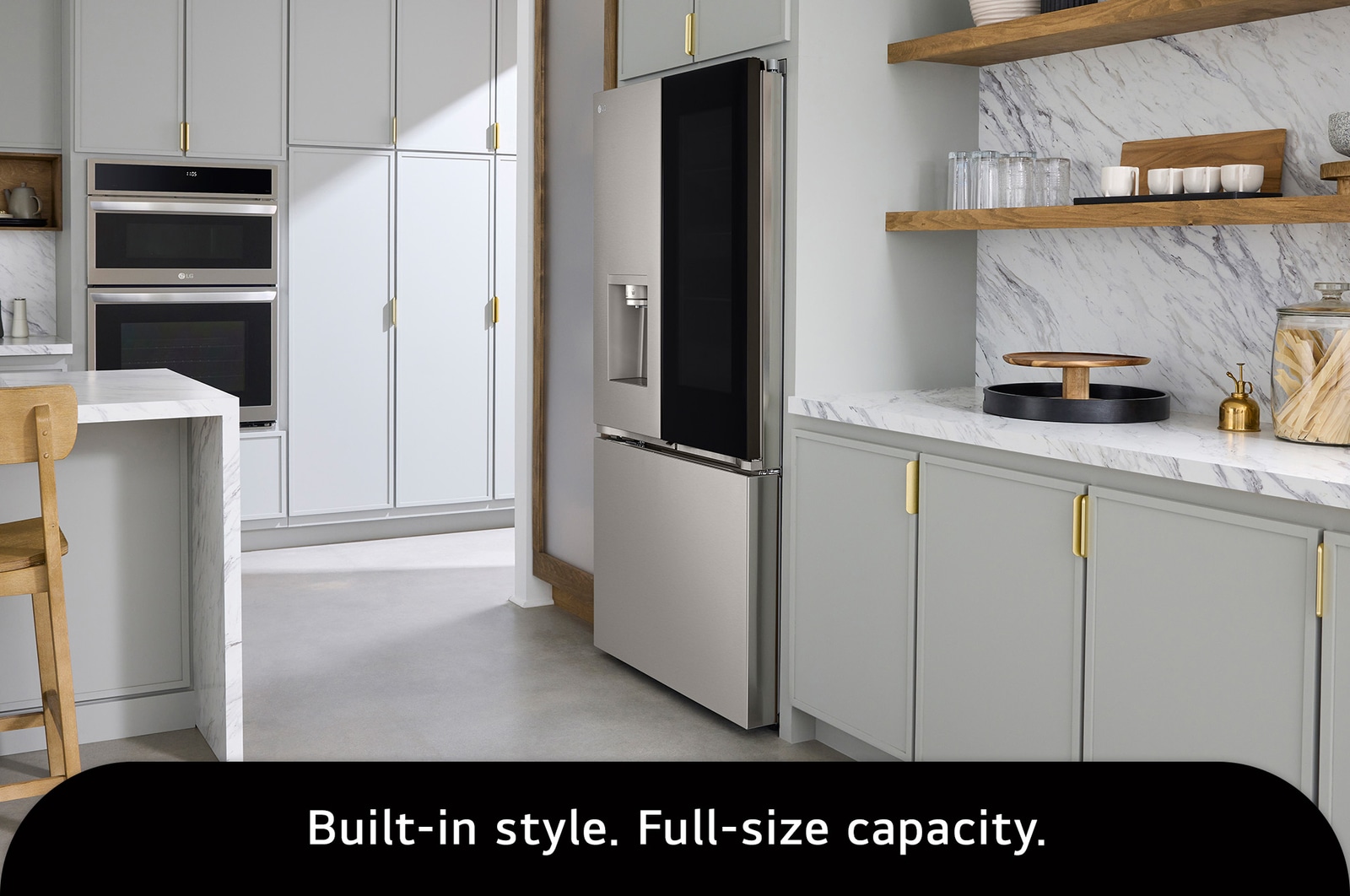 The LG LF26C6360S refrigerator's Counter-Depth MAX™ design, offering a built-in look with large 26 cu.ft. capacity.