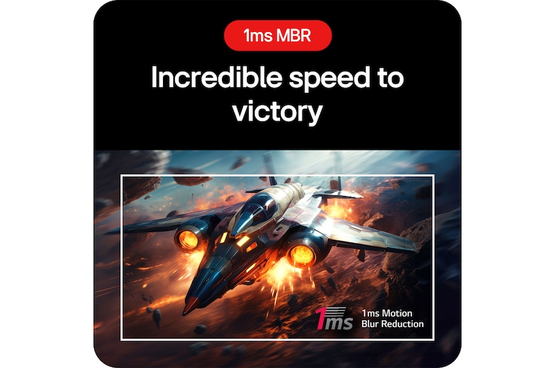 LG UltraGear Gaming Monitor 24GS50FX-B, delivering incredible speed to victory through 1ms MBR (Motion Blur Reduction) technology.