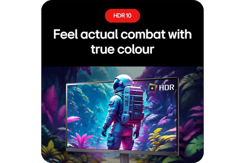 LG UltraGear Gaming Monitor 24GS50FX-B, allowing users to feel actual combat with true color thanks to HDR 10 support.