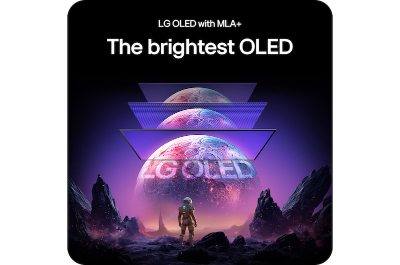 LG Monitor 27GX790A highlighting LG OLED with MLA+ technology, delivering the brightest OLED picture with superior contrast for stunning visual quality.