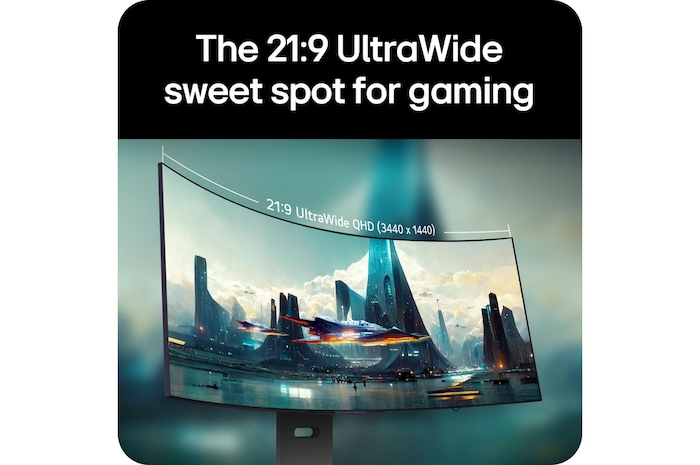 LG Monitor 39GX900A delivers the 21:9 UltraWide QHD (3440 x 1440) gaming sweetspot via its Curved Display for a wide and immersive field of view.