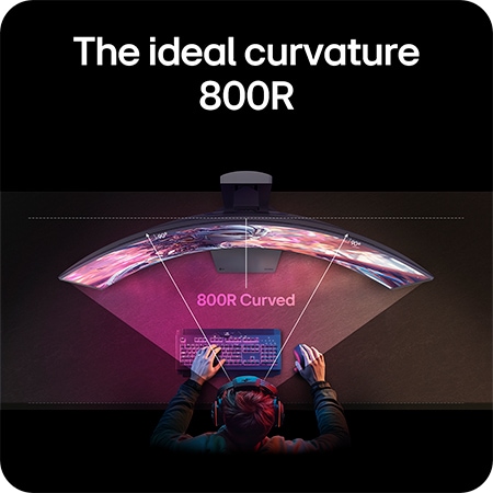 LG Monitor 39GX900A showcasing the optimal 800R curvature, which embraces the user's field of view and delivers maximum immersion for gaming.